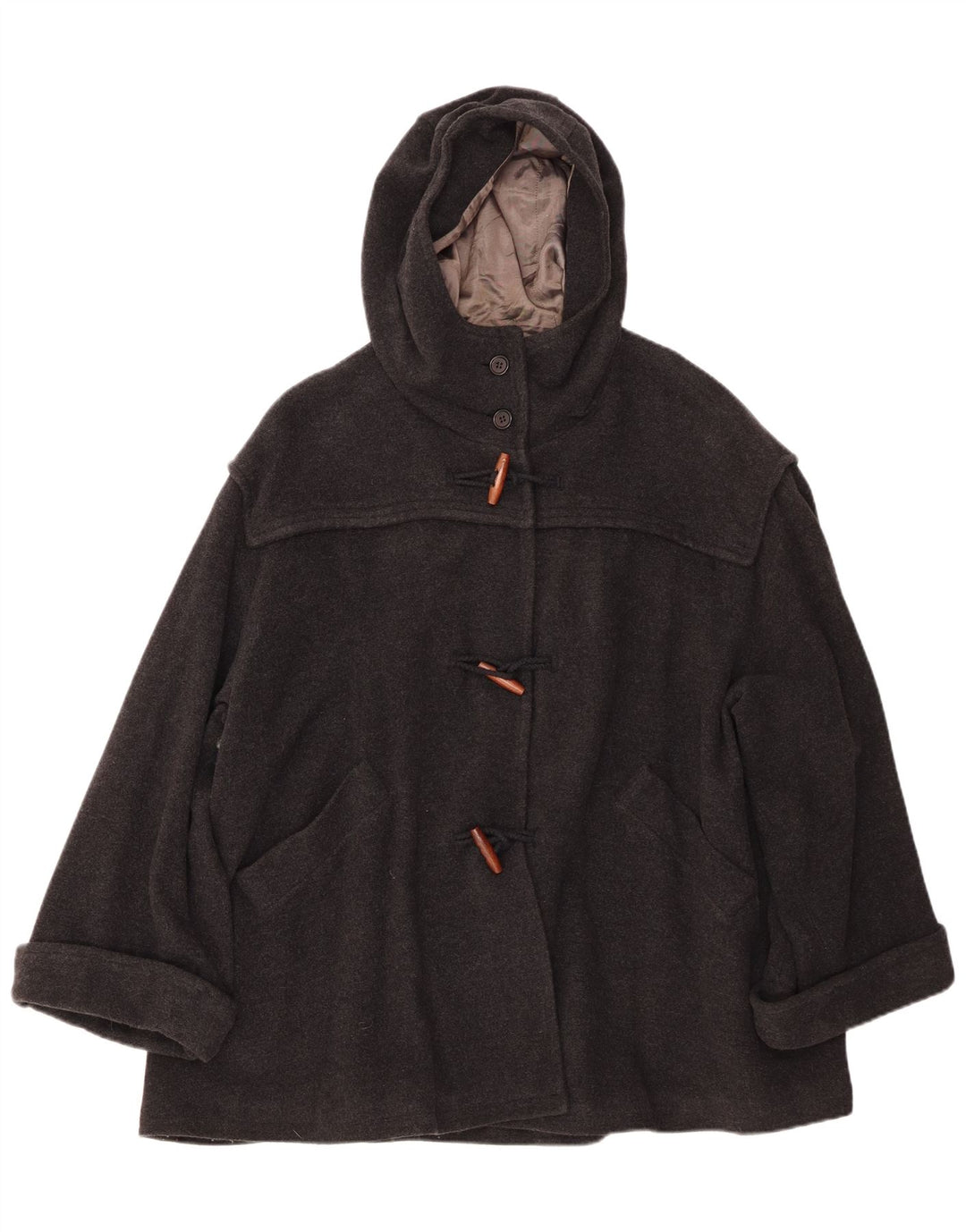 Montgomery oversize con cappuccio da donna BENETTON IT 42 Lana grigio medio