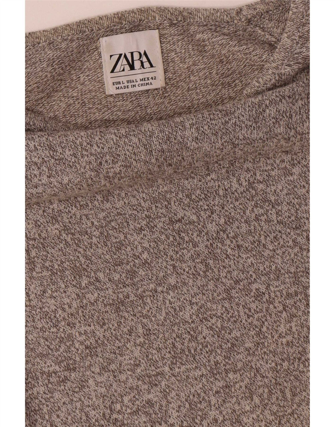 Top Zara da uomo a maniche lunghe grande grigio screziato