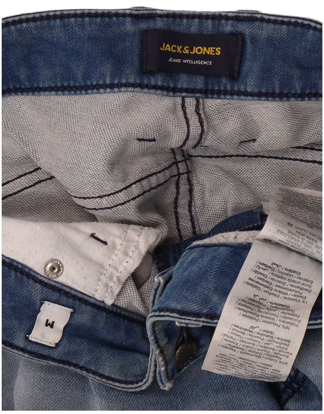 JACK & JONES Pantaloncini di jeans da uomo medi W32 cotone blu