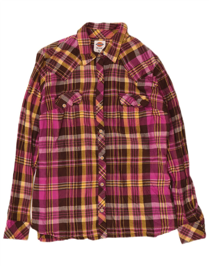 Dickies Camicia in flanella da donna UK 16 Grande cotone a quadri multicolore