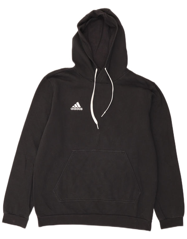 Felpa con cappuccio da uomo Adidas Large in cotone nero