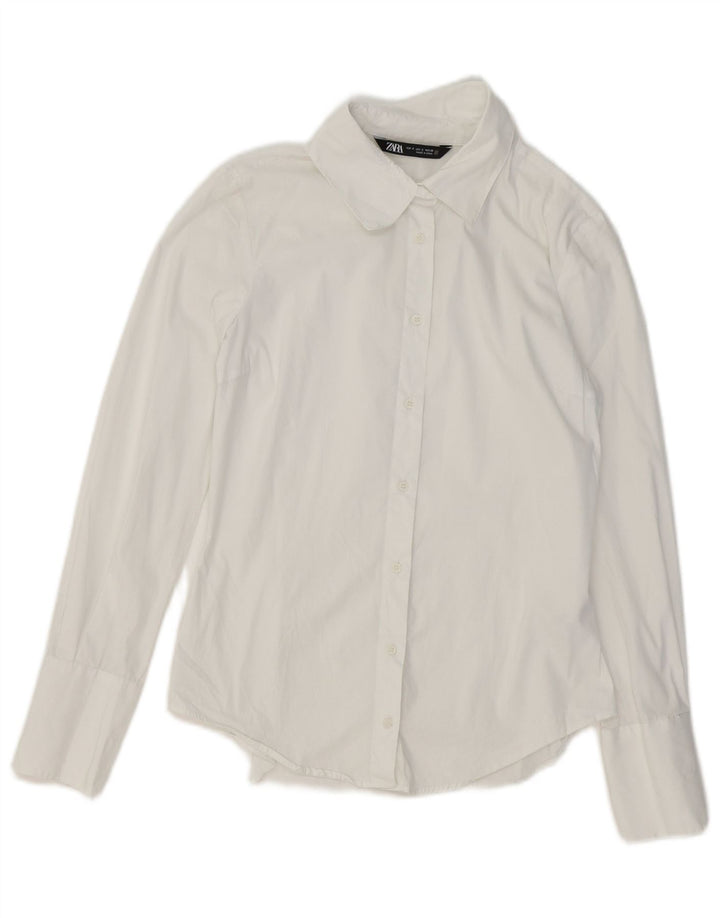 Camicia formale da donna ZARA UK 10 piccola in cotone bianco
