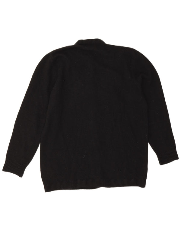 Maglione cardigan da donna Blumarine UK 16 grande lana floreale nera
