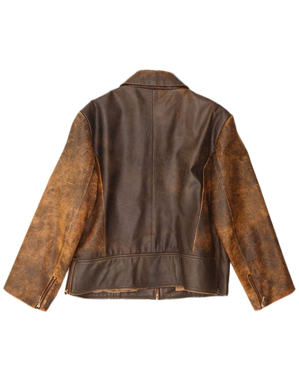 Giacca in pelle slim da donna Yessica UK 20 2XL Pelle marrone