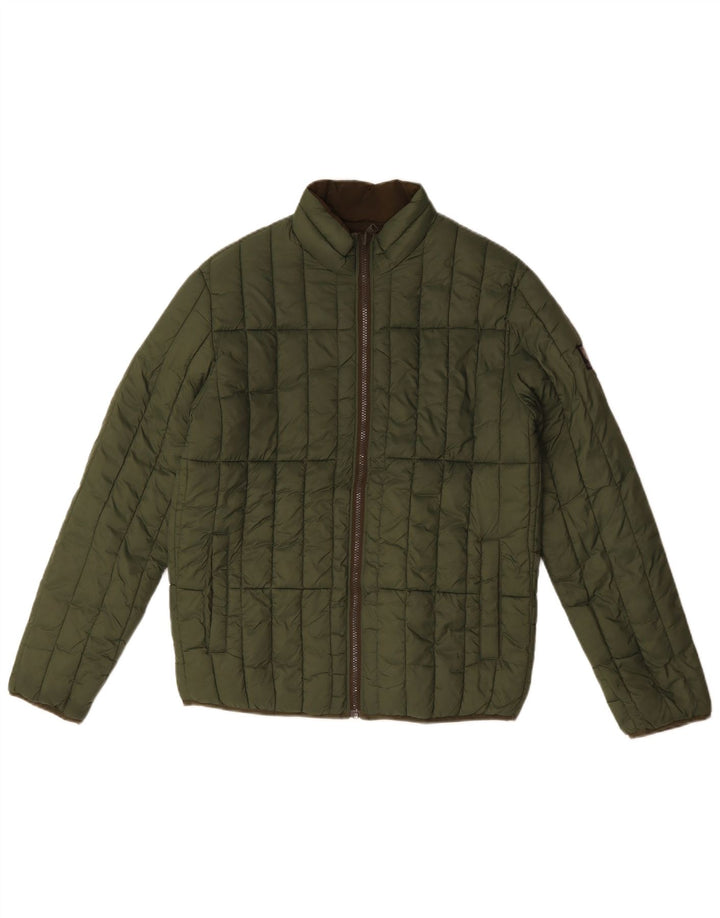 Giacca imbottita reversibile da uomo Jack & Jones UK 38 Poliestere verde medio