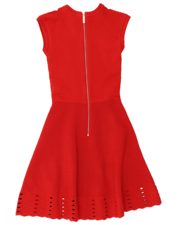 Abito a trapezio senza maniche da donna TED BAKER taglia 0 2XS acrilico rosso