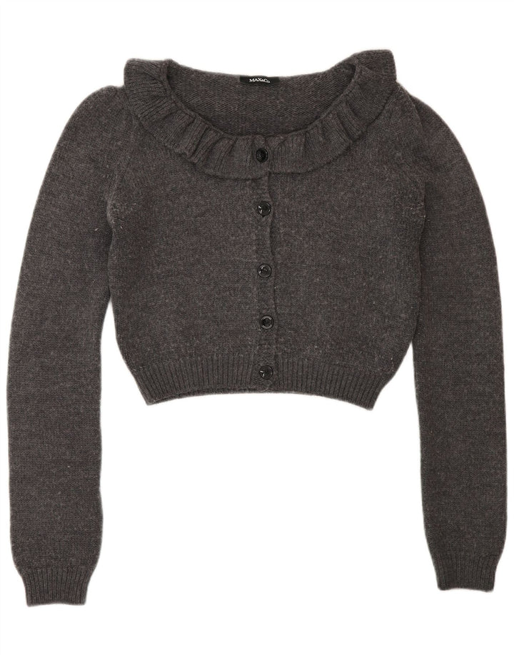 Maglione cardigan corto da donna Max & Co. UK 12 Lana grigio medio
