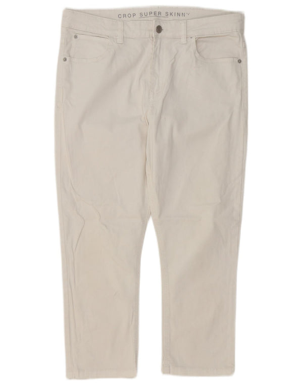Jeans cropped super skinny da donna Marks & Spencer UK 14 Large W32 L22 Bianco