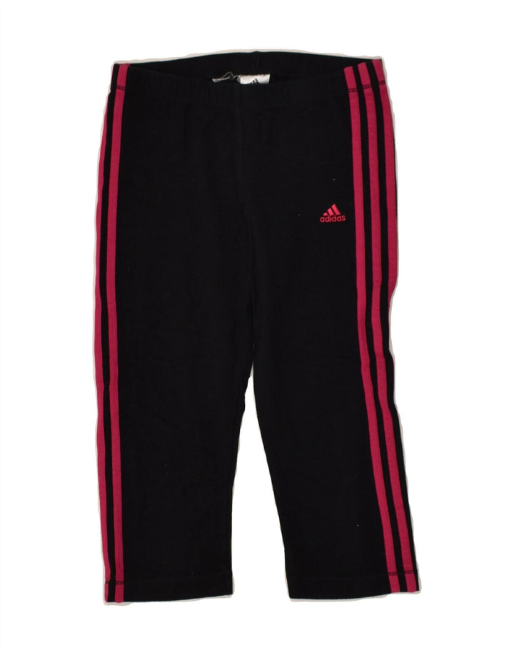 ADIDAS Girls Capri Leggings 13-14 Years Black | Vintage Adidas | Thrift | Second-Hand Adidas | Used Clothing | Messina Hembry 