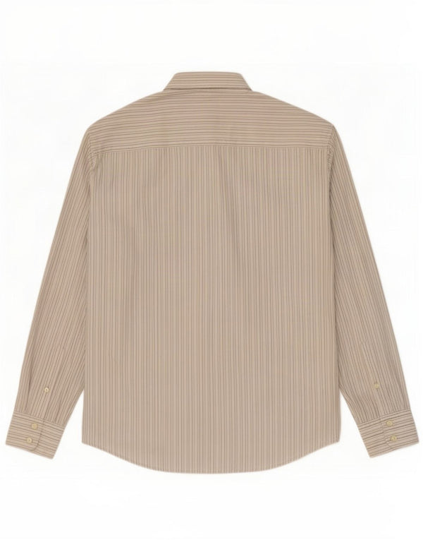 Camicia da uomo Marlboro Classics in cotone gessato beige medio