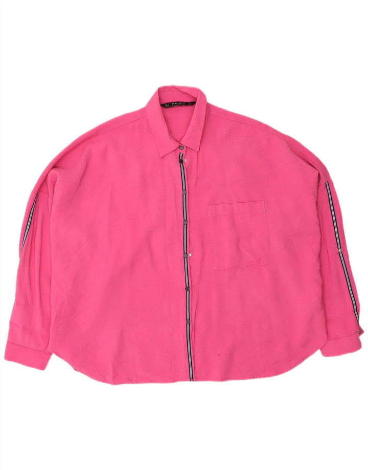 Camicetta oversize da donna Zara UK 10 piccola viscosa rosa
