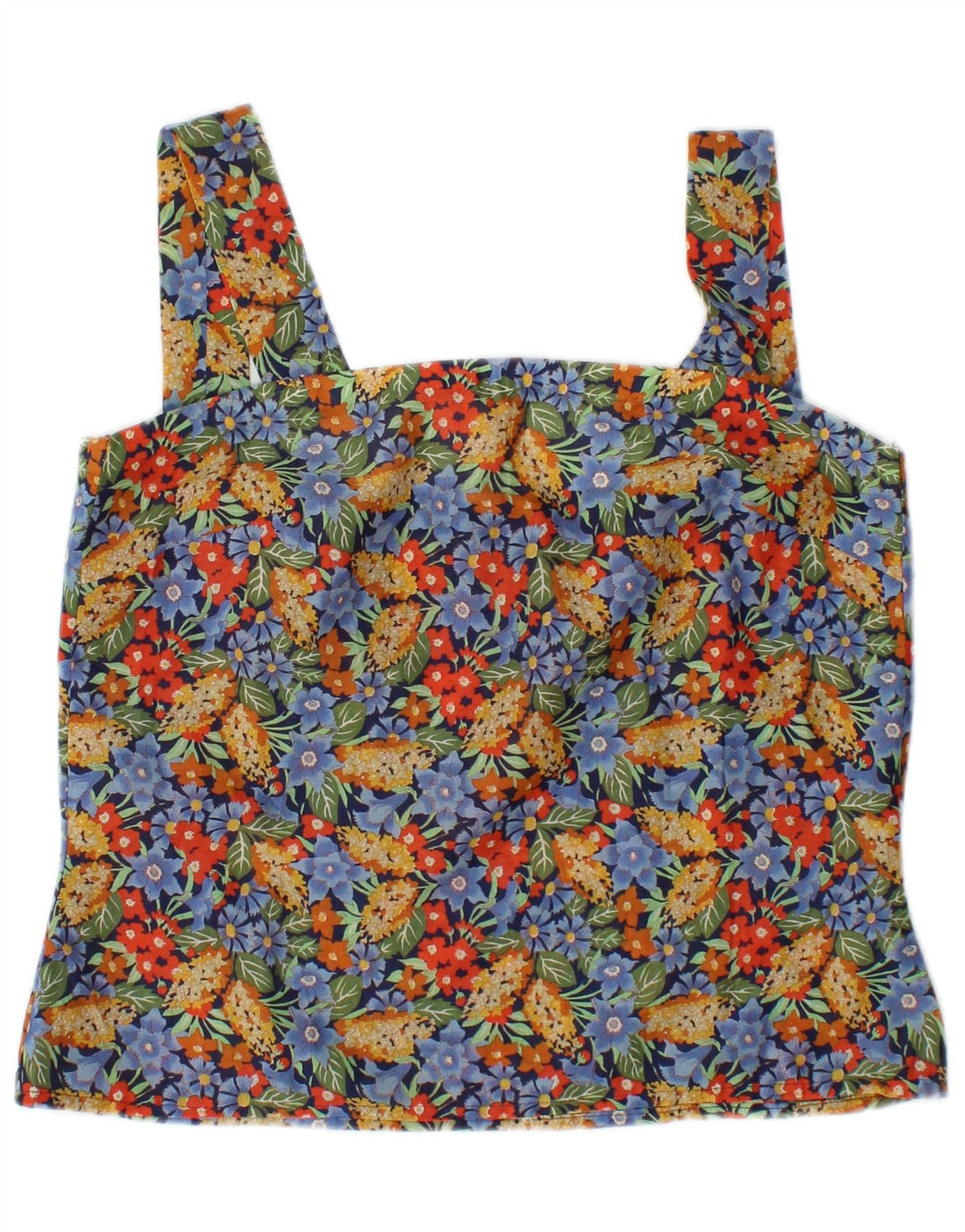 Canottiera vintage da donna UK 10 piccola floreale multicolore