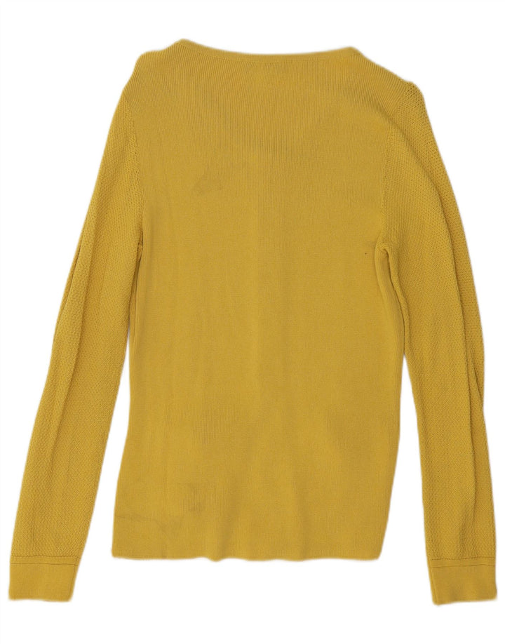 Maglione cardigan da donna Luisa Spagnoli UK 14 giallo medio