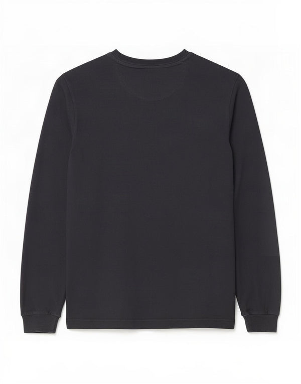 Champion Top grafico da uomo a maniche lunghe piccolo in cotone blu navy