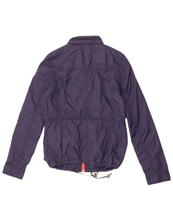 Giacca a vento con cappuccio da donna Tommy Hilfiger UK 10 Small Nylon blu navy