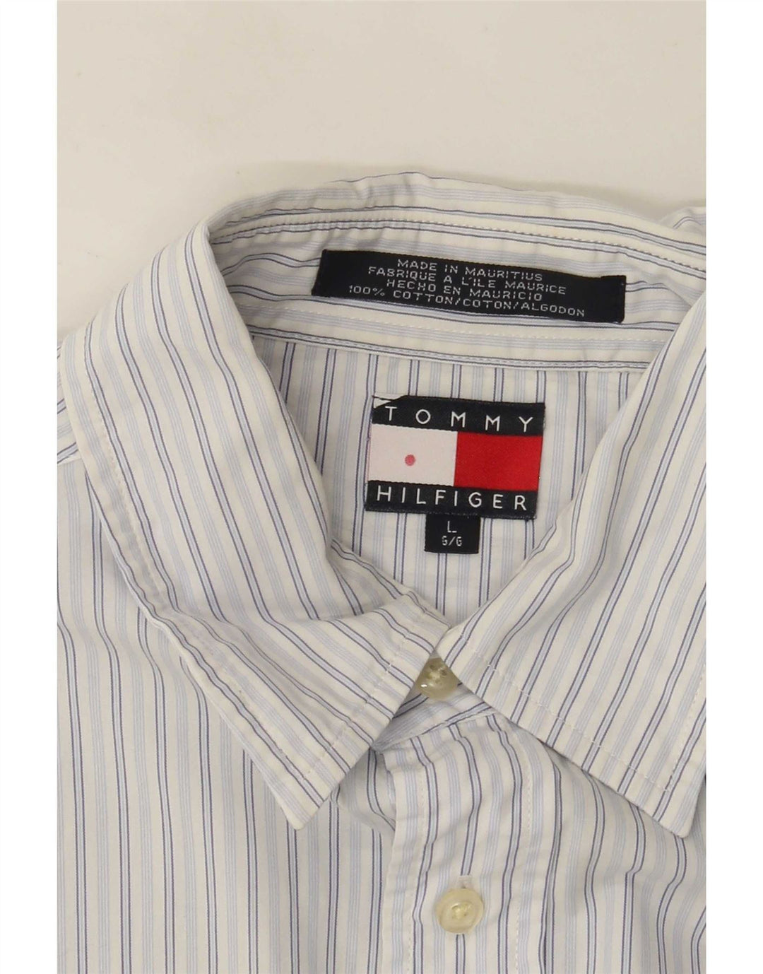 Camicia da uomo Tommy Hilfiger grande cotone gessato blu