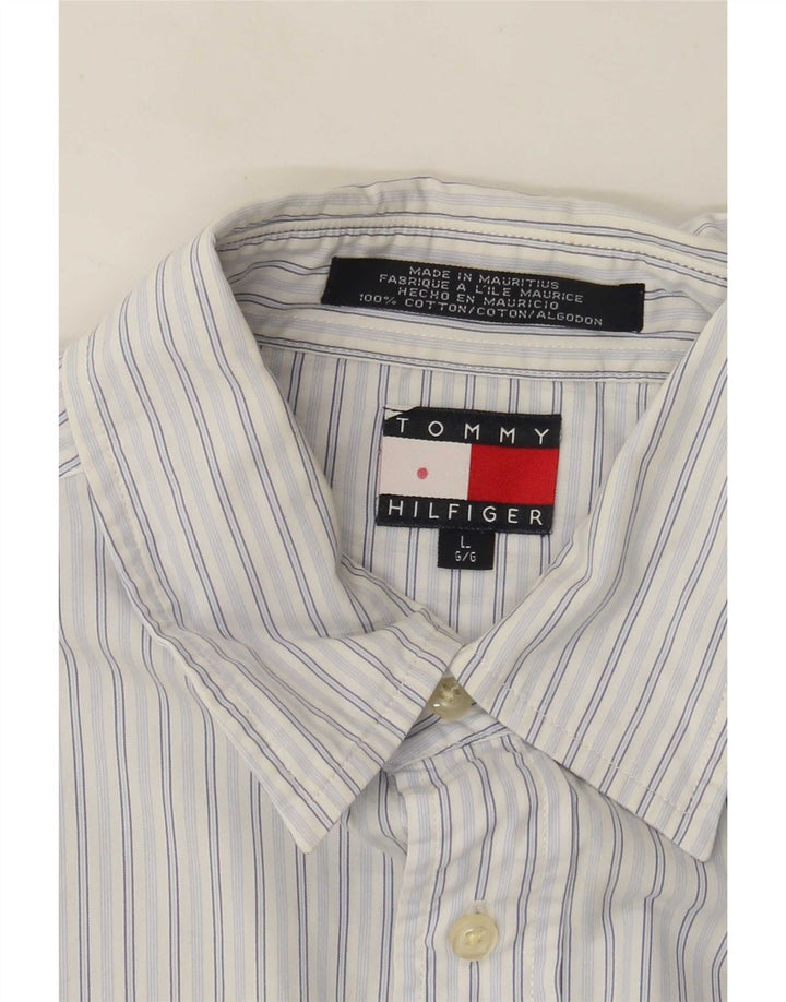 Camicia da uomo Tommy Hilfiger grande cotone gessato blu
