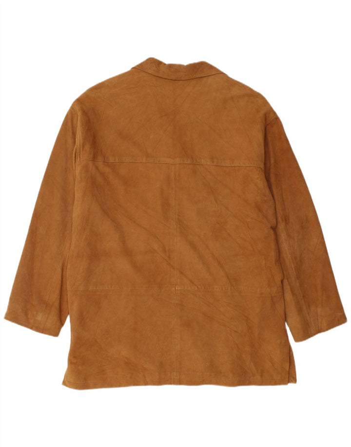 Giacca blazer da donna in pelle scamosciata a 3 bottoni Free Heron Conbipel IT 48 XL Beige