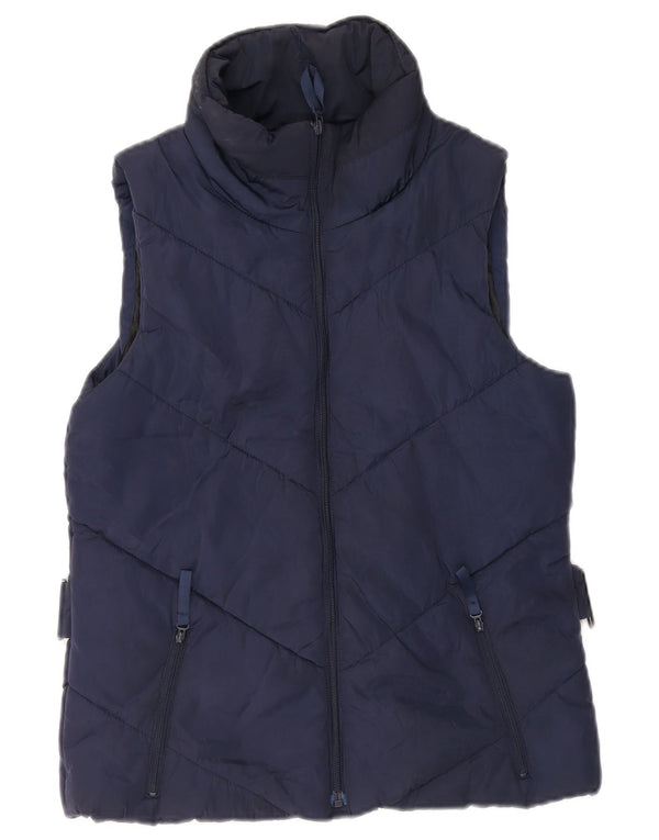 Gilet imbottito da donna Zara UK 12 medio blu navy poliestere