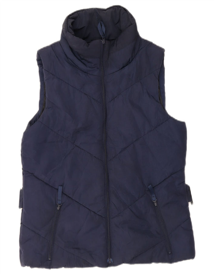 Gilet imbottito da donna Zara UK 12 medio blu navy poliestere