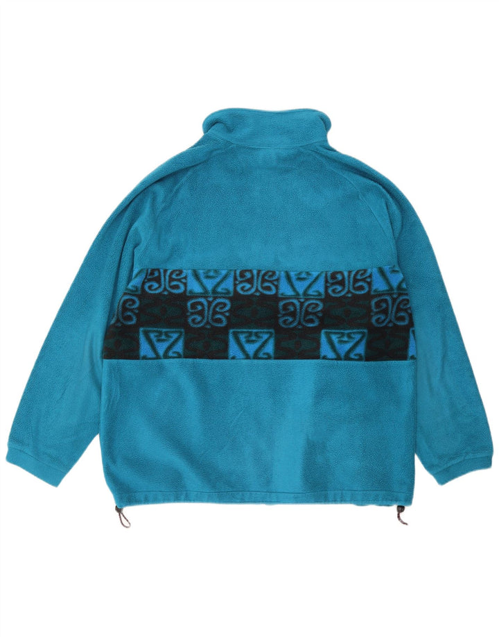 Giacca in pile da uomo SALEWA UK 42 XL Poliestere geometrico blu