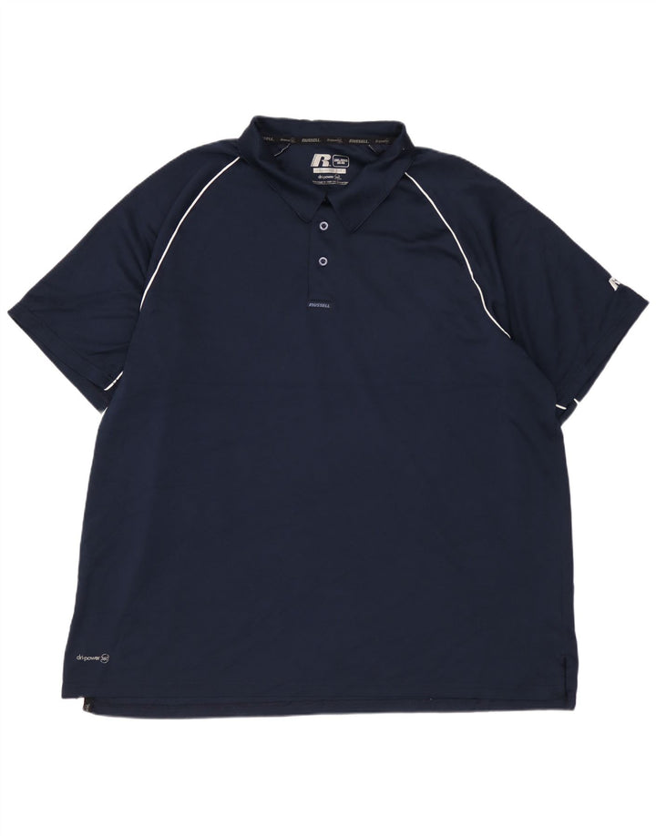 Polo da uomo RUSSELL ATHLETIC UK 50/52 2XL Poliestere blu navy
