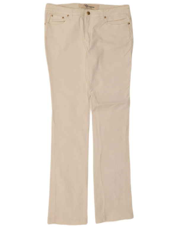 Jeans bootcut slim da donna Blumarine W30 L35 cotone bianco