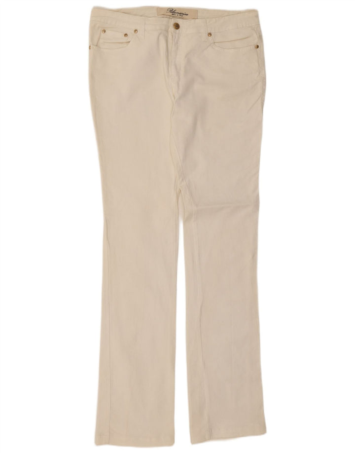 Jeans bootcut slim da donna Blumarine W30 L35 cotone bianco