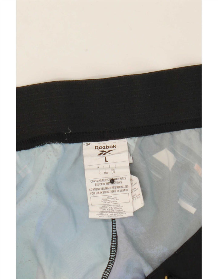 Pantaloncini da bagno grafici da uomo Reebok grandi in poliestere color block blu