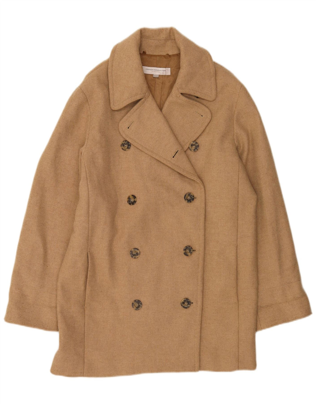 Cappotto doppiopetto da donna French Connection UK 12 Lana beige medio