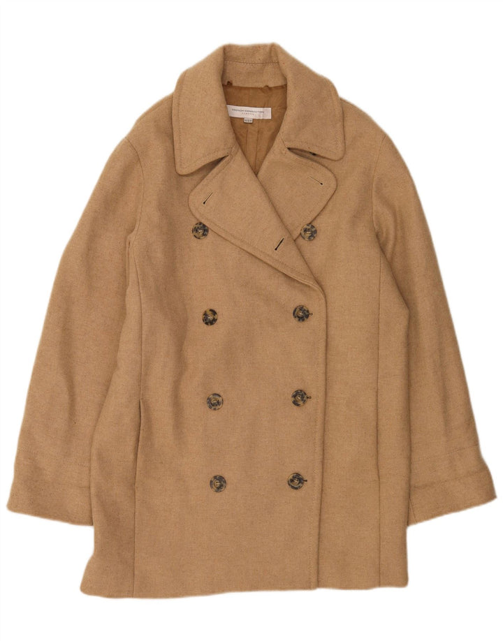 Cappotto doppiopetto da donna French Connection UK 12 Lana beige medio
