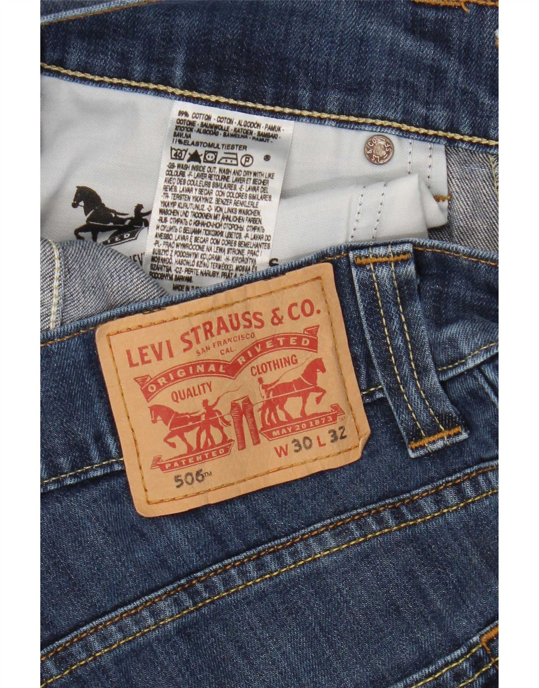 Jeans dritti Levi's 506 da donna W30 L28 cotone blu