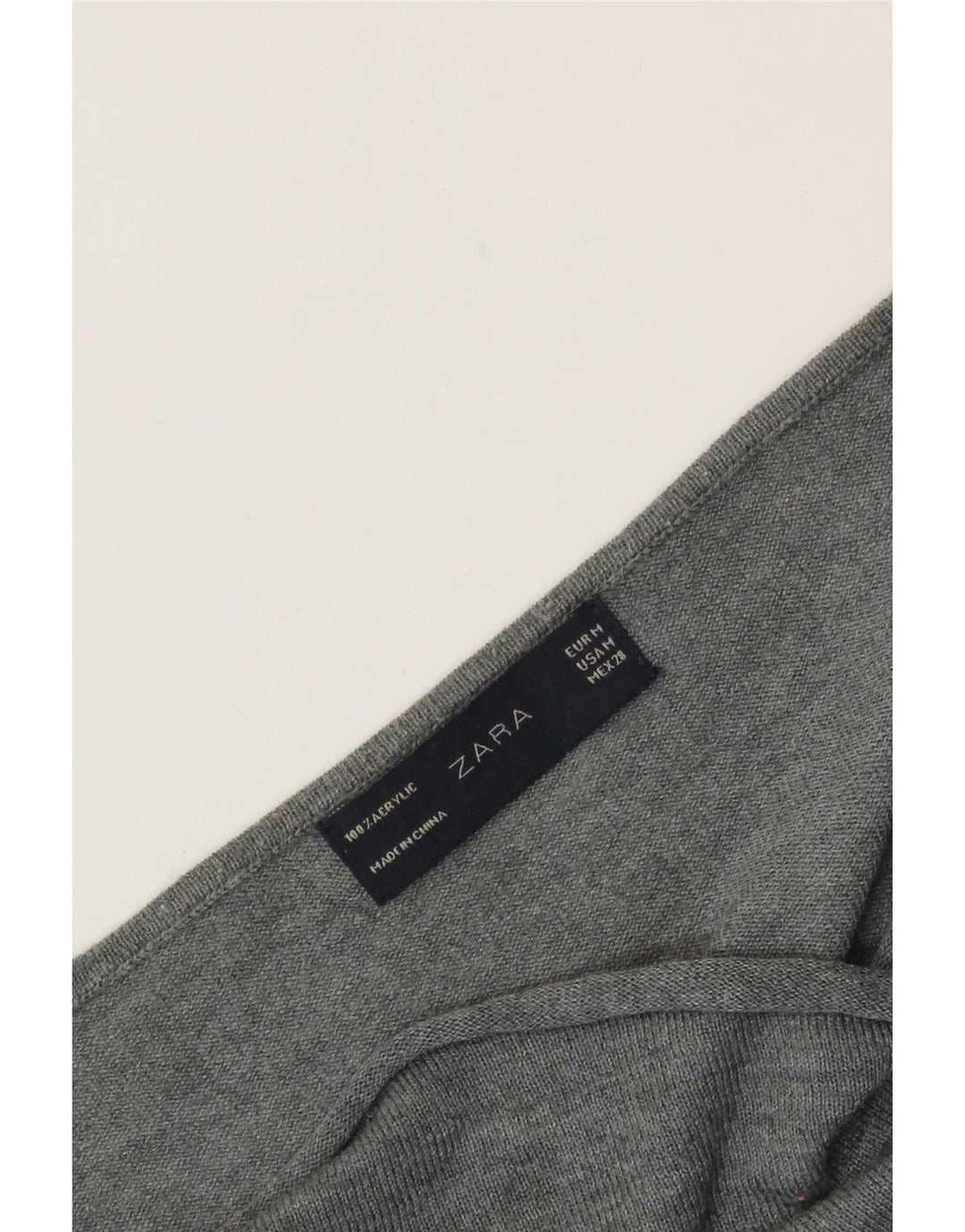 Top in camicetta da donna Zara UK 14 acrilico grigio medio