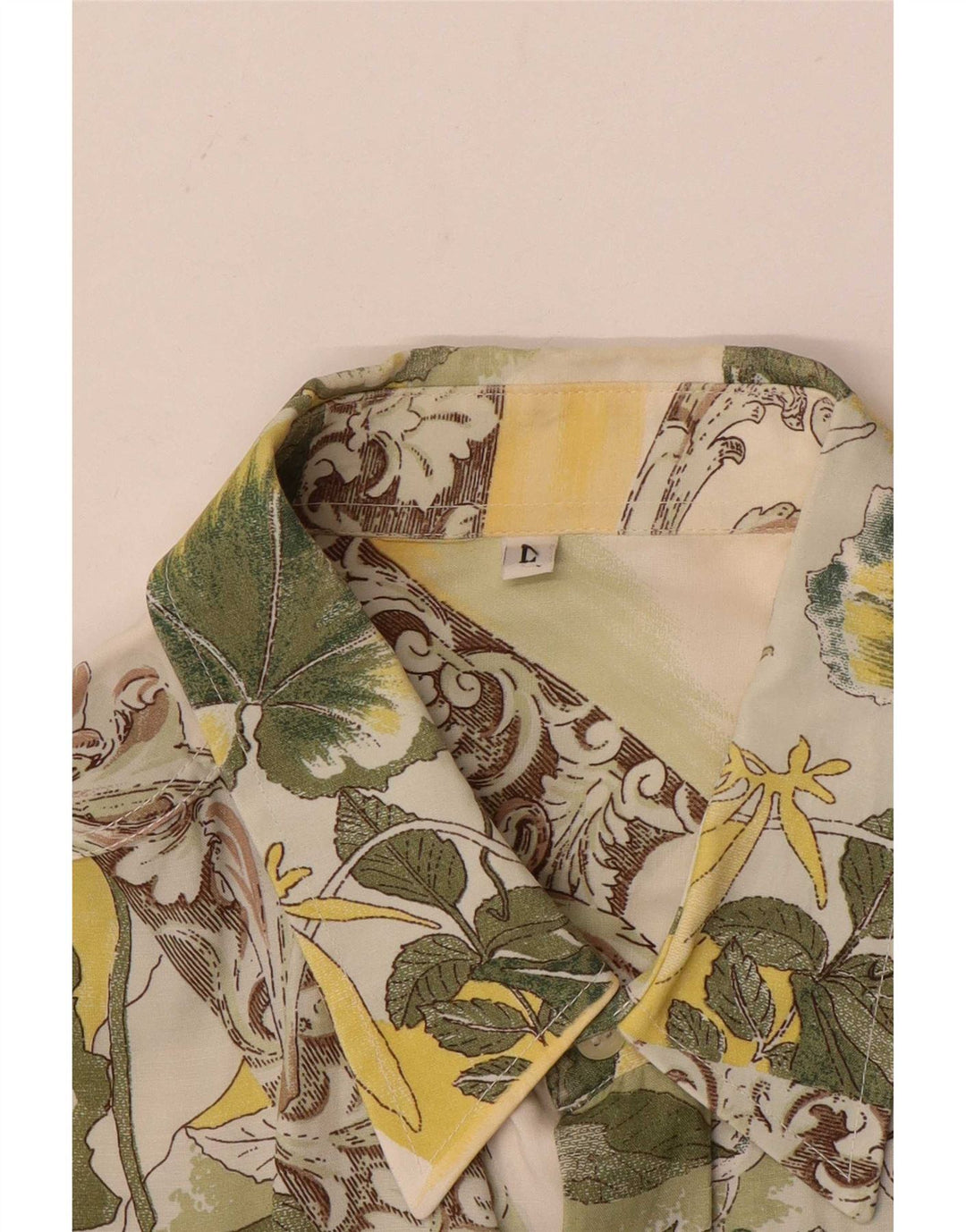 Camicia da uomo vintage grande floreale bianco