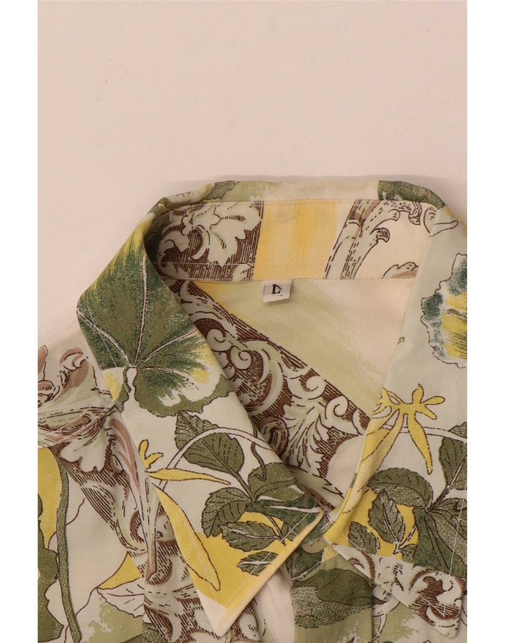 Camicia da uomo vintage grande floreale bianco