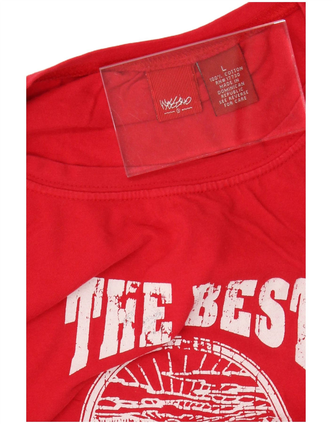 MOSSIMO Top grafico da donna corto manica lunga UK 16 grande cotone rosso