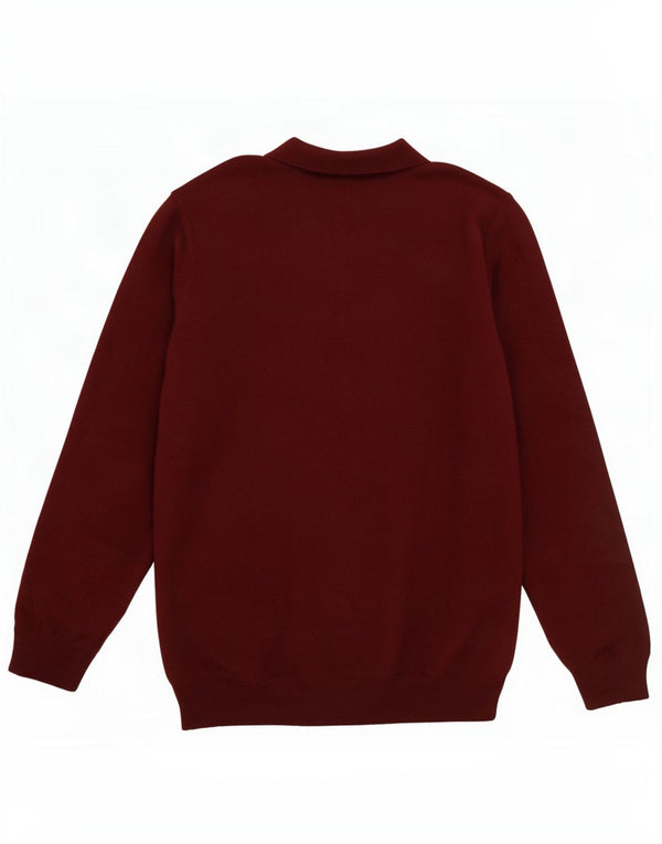 Massimo Dutti Maglione da uomo con collo alto Maglione grande in lana bordeaux