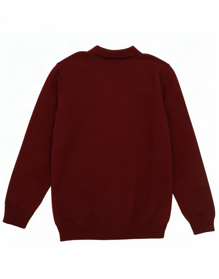 Massimo Dutti Maglione da uomo con collo alto Maglione grande in lana bordeaux