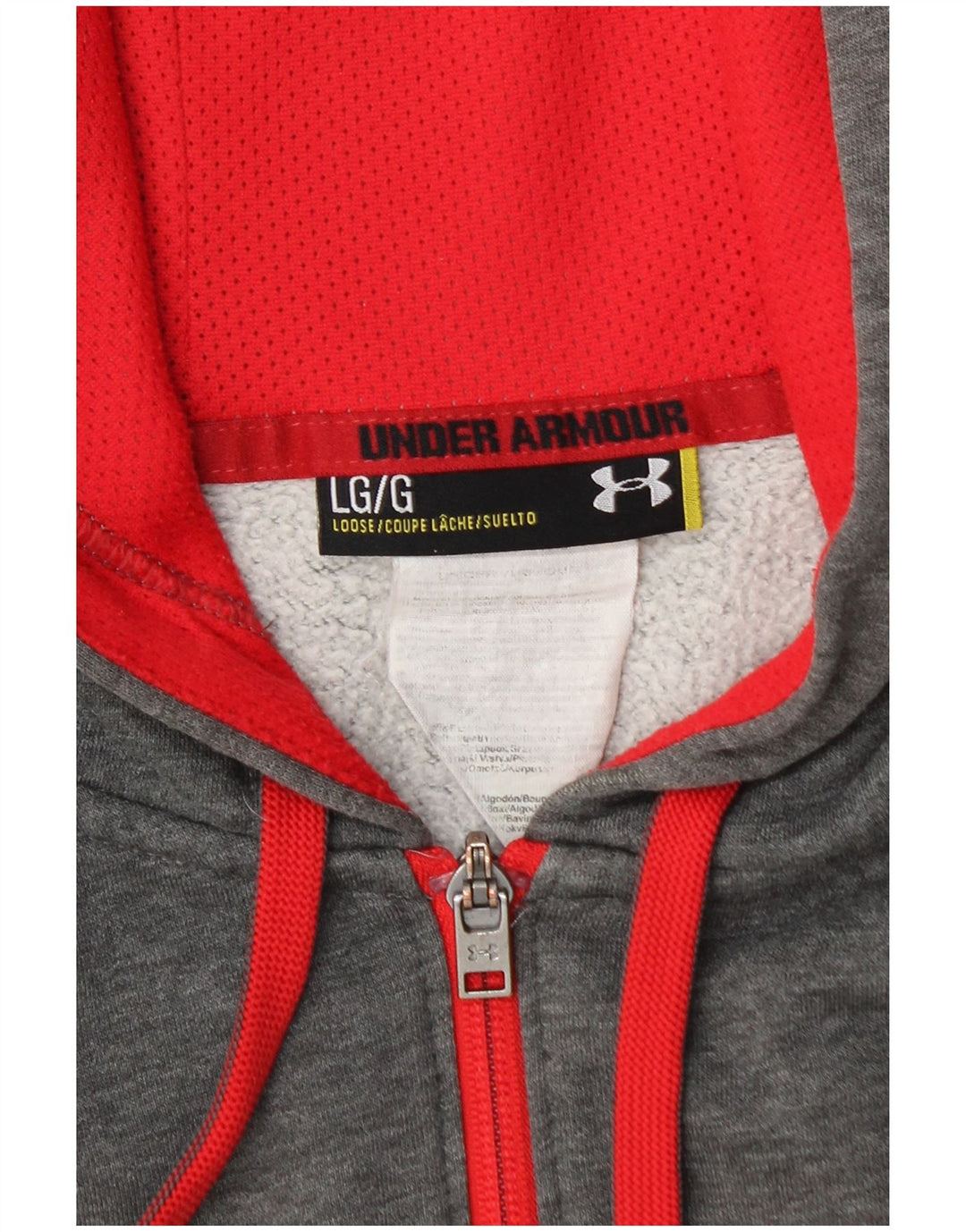 Felpa con cappuccio e zip da uomo UNDER ARMOUR grande grigia