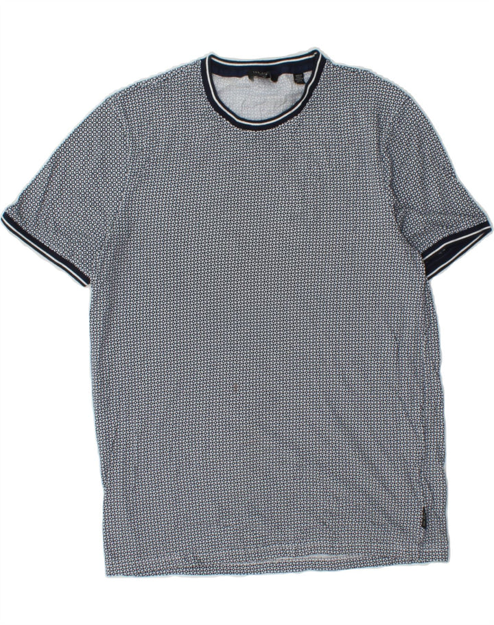 TED BAKER Mens T-Shirt Top Size 3 Medium Grey Geometric Cotton Vintage Ted Baker and Second-Hand Ted Baker from Messina Hembry 