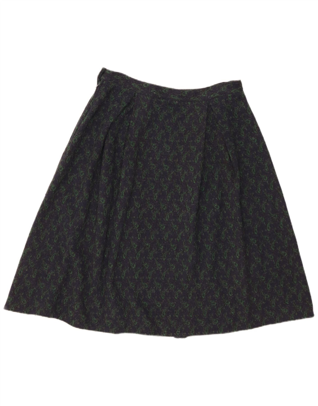 Gonna a trapezio vintage da donna W28 media blu navy con motivo cachemire