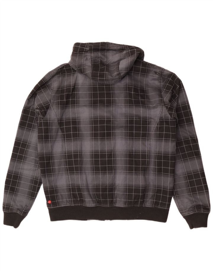 Giubbotto bomber con cappuccio da uomo O'Neill UK 42 XL cotone a quadri nero