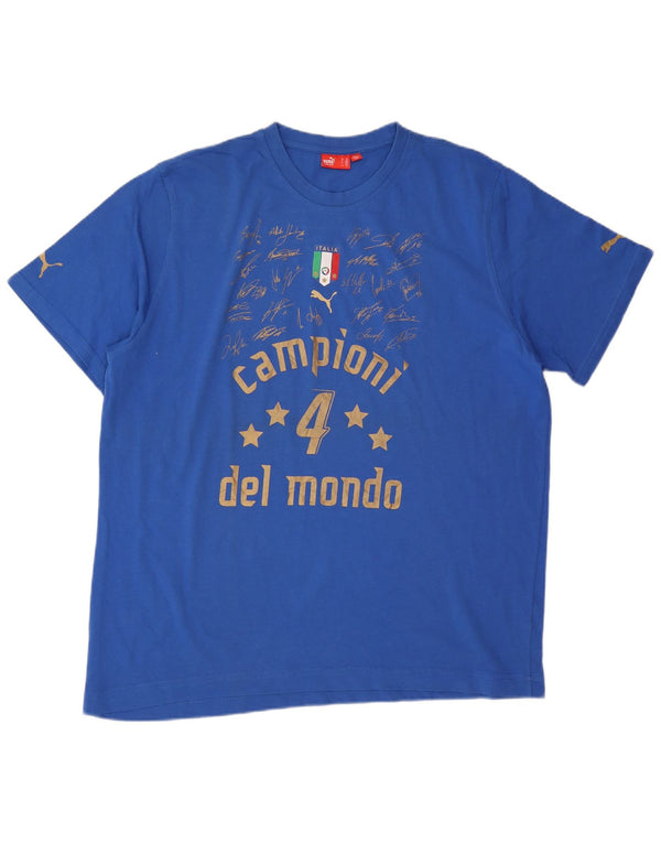 T-shirt grafica da uomo Puma Italia Top 2XL cotone blu