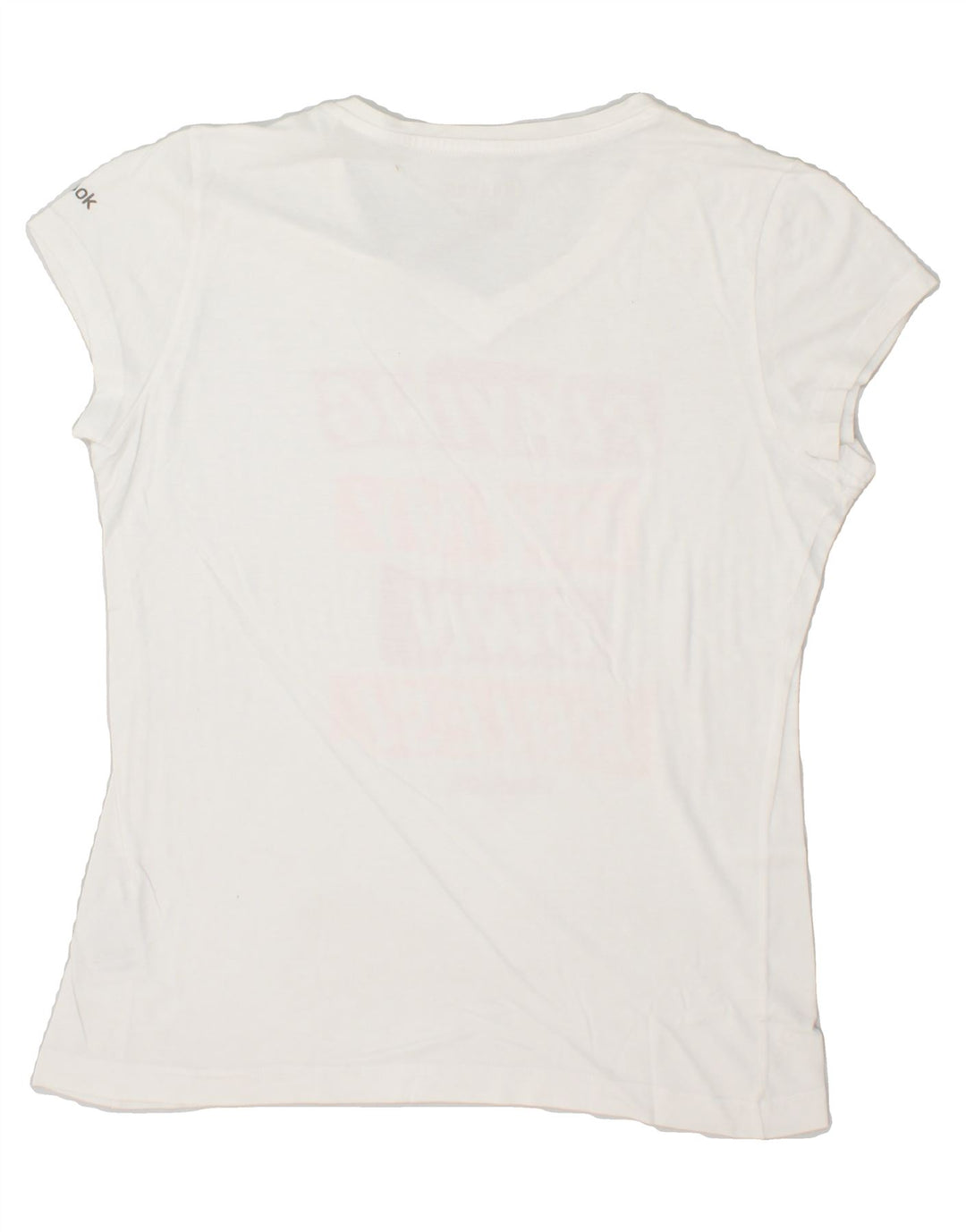 REEBOK Womens Graphic T-Shirt Top UK 14 Large White Vintage Reebok and Second-Hand Reebok from Messina Hembry 
