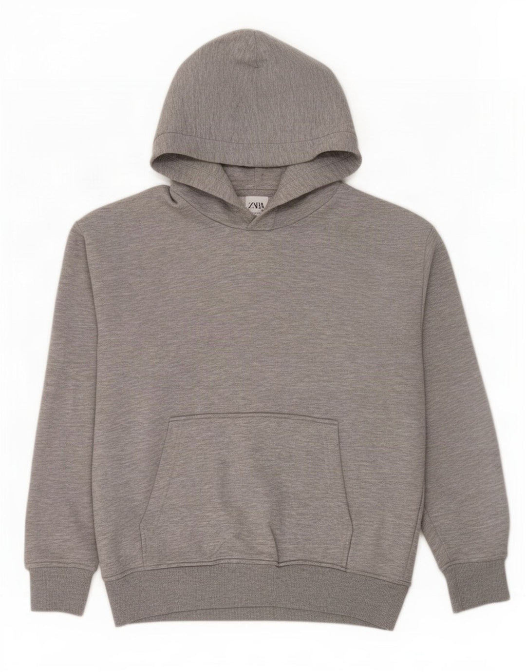 Felpa con cappuccio da uomo Zara in poliestere grigio medio