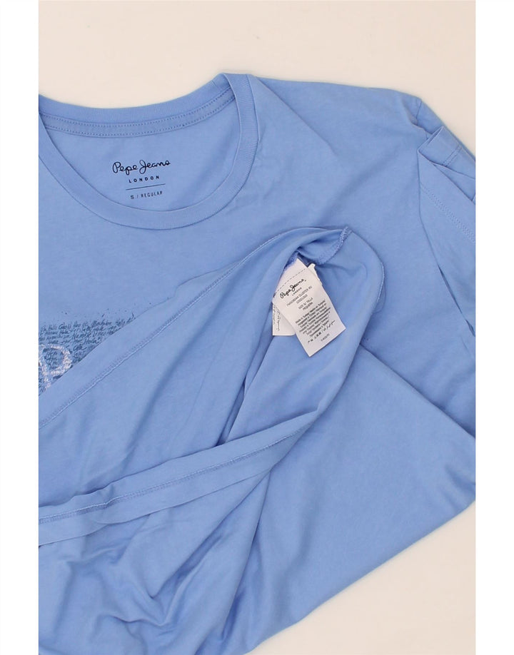 PEPE JEANS Mens Regular Graphic T-Shirt Top Small Blue Cotton Vintage PEPE Jeans and Second-Hand PEPE Jeans from Messina Hembry 