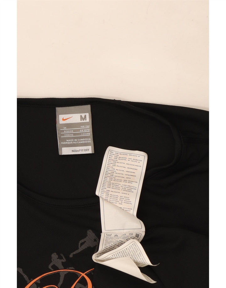 T-shirt grafica da donna Nike Top UK 10/12 poliestere nero medio