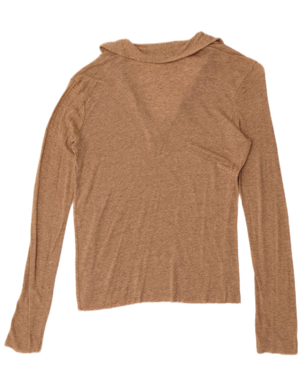 Polo a maniche lunghe da donna Zara UK 12 Beige medio screziato