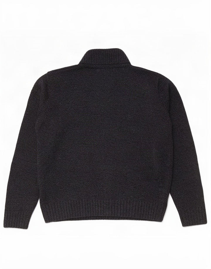 Maglione da uomo Marks & Spencer con bottoni e collo medio blu navy screziato