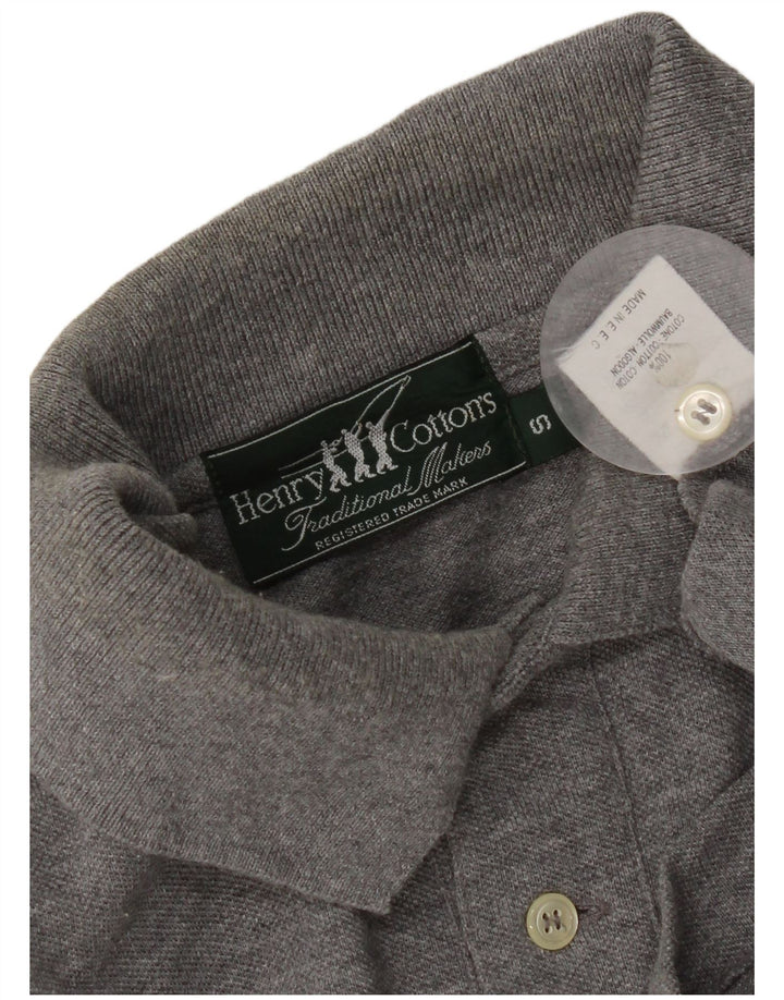 Polo da uomo Henry Cottons piccola in cotone grigio
